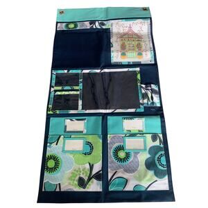 Thirty-One Hang-Up Pocket Organizer Home Dorm Wall Navy Teal Large 41.5"x22.5"